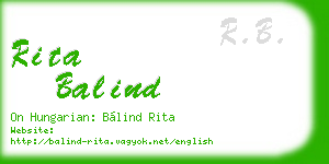 rita balind business card